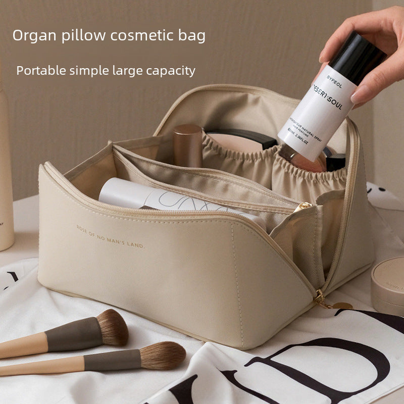 Large Capacity Portable Accordion Style Travel Cosmetic Storage Bag Pillowcase Bag For Toiletries Makeup Handy Makeup