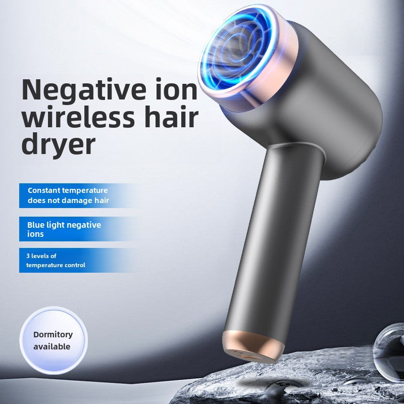 Wireless Hair Dryer Charging Hair Dryer Household Portable Unplugged Dormitory Negative Ion Cold And Hot Hair Dryer Speed