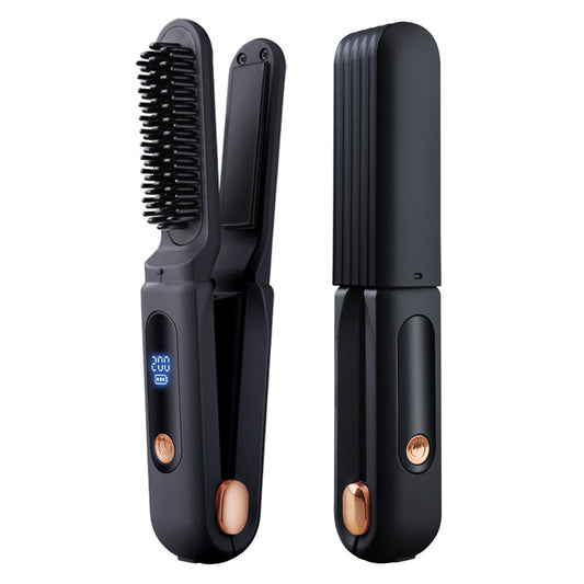 Wireless Straight Hair Comb Negative Ion Does Not Hurt Hair Two-in-one Multifunctional Portable Curling Iron Fluffy Artifact Cross-border Wholesale