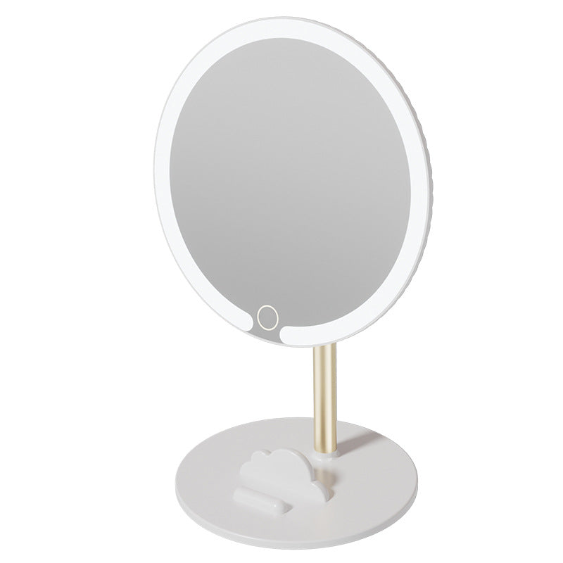 Led Makeup Mirror With Light Home Mirror Office Desktop Dressing Mirror Student Dormitory Portable High-definition Mirror